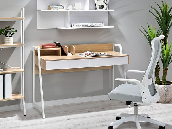 Íróasztalok és polcok RIKO íróasztal, sonoma-fehér 2