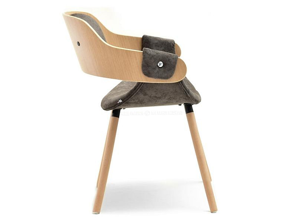 Hajlított székek TWIG szék, tölgy-barna plüss 17