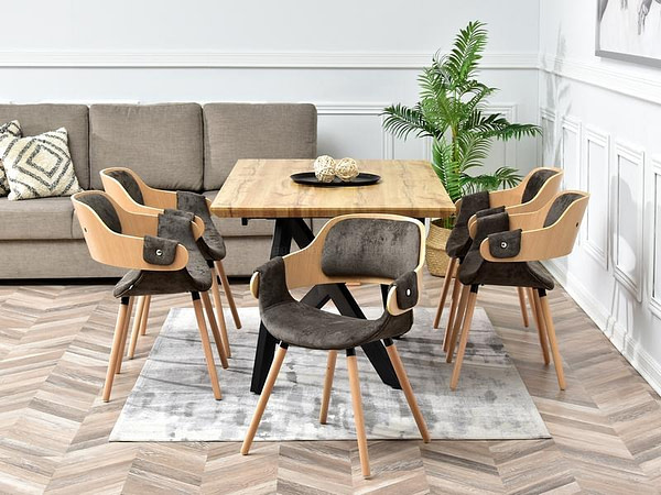 Hajlított székek TWIG szék, tölgy-barna plüss 2