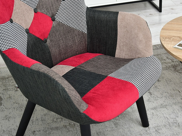 Nuria NURIA steppelt skandináv fotel patchwork 3-fekete 3