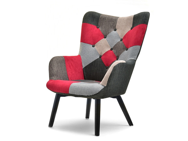Nuria NURIA steppelt skandináv fotel patchwork 3-fekete