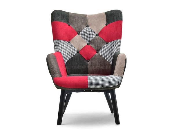 Nuria NURIA steppelt skandináv fotel patchwork 3-fekete 12