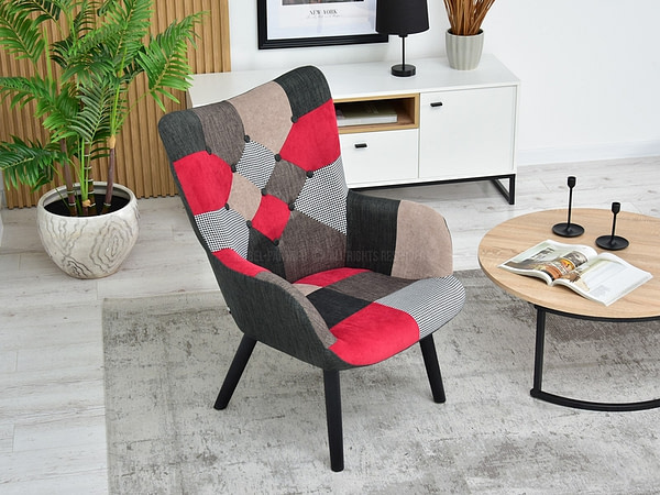 Nuria NURIA steppelt skandináv fotel patchwork 3-fekete 9
