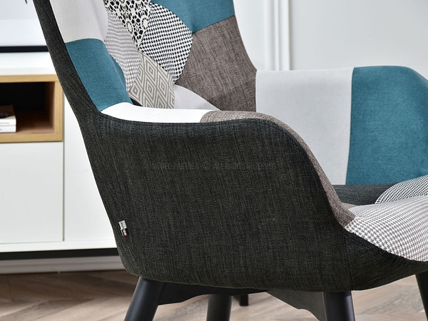 Nuria NURIA steppelt skandináv fotel patchwork 4-fekete 4