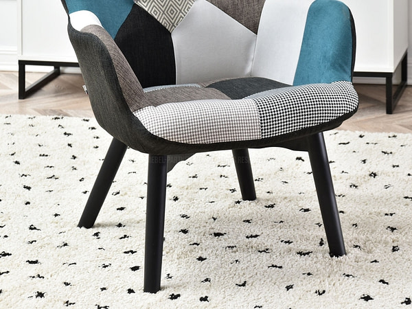 Nuria NURIA steppelt skandináv fotel patchwork 4-fekete 7