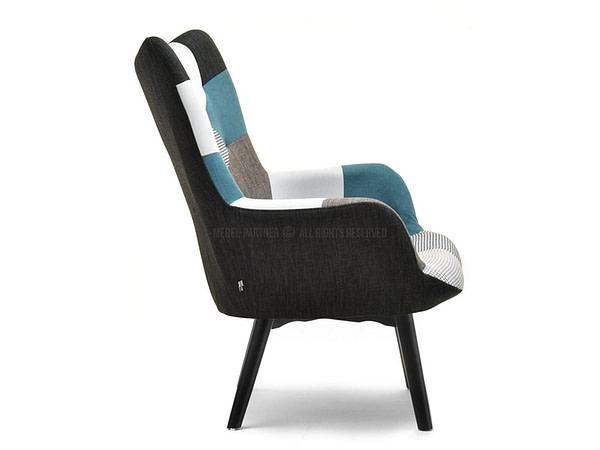 Nuria NURIA steppelt skandináv fotel patchwork 4-fekete 11