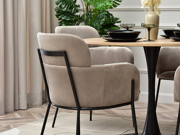 Zonder categorie BIAGIO design szék, beige plüss 11