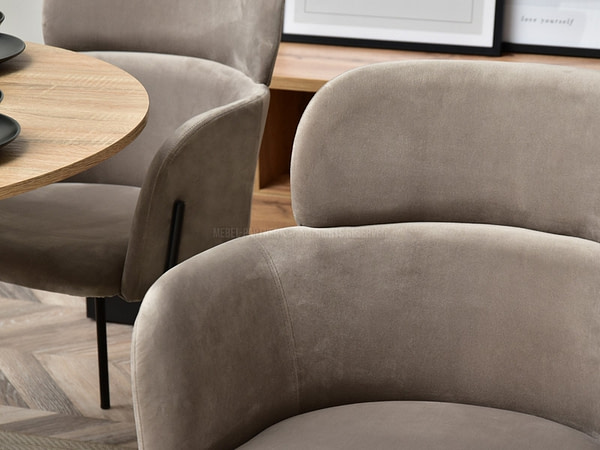Zonder categorie BIAGIO design szék, beige plüss 6