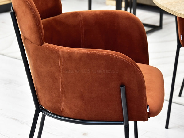 Zonder categorie BIAGIO design szék, vörösréz plüss 11