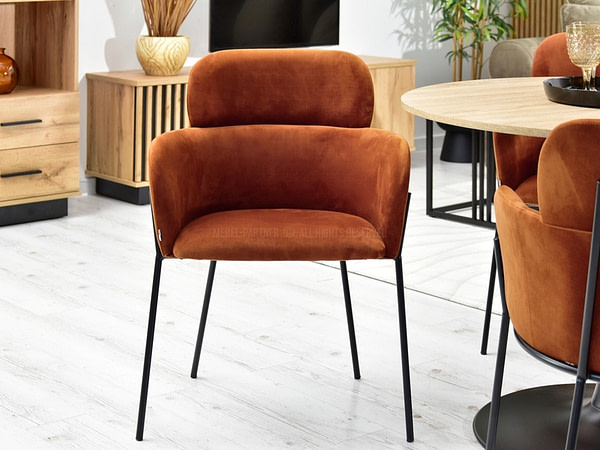 Zonder categorie BIAGIO design szék, vörösréz plüss 13