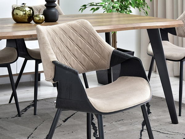 Hajlított székek RENZO design étkezőszék, beige – fekete 2