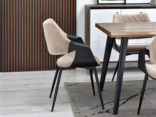 Hajlított székek RENZO design étkezőszék, beige – fekete 3