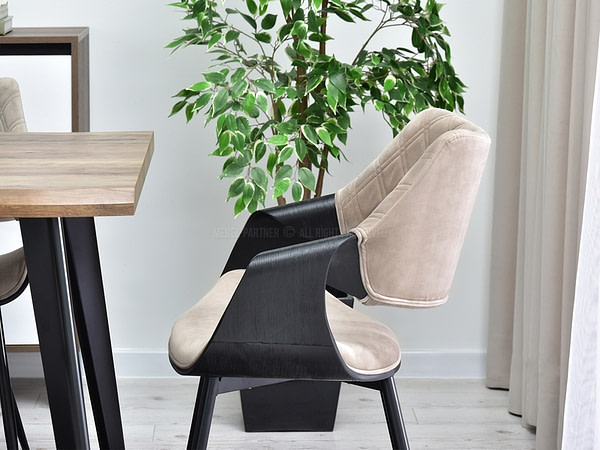 Hajlított székek RENZO design étkezőszék, beige – fekete 14