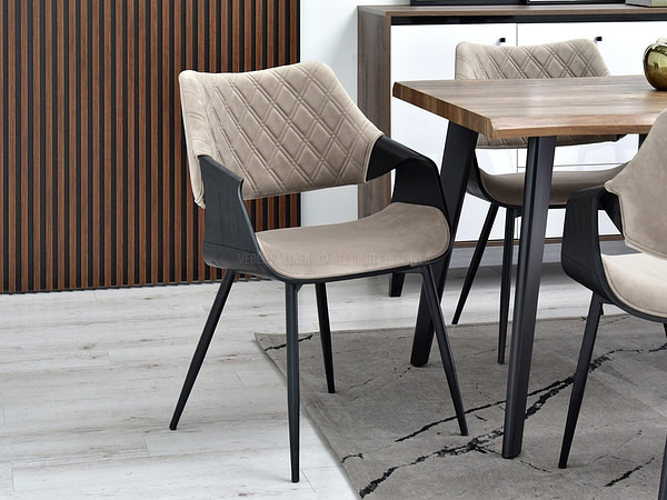 Hajlított székek RENZO design étkezőszék, beige – fekete 7