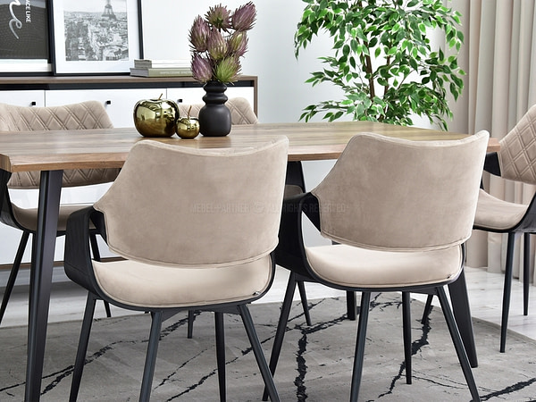 Hajlított székek RENZO design étkezőszék, beige – fekete 4