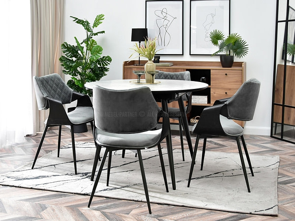 Hajlított székek RENZO design étkezőszék, szürke – fekete 11