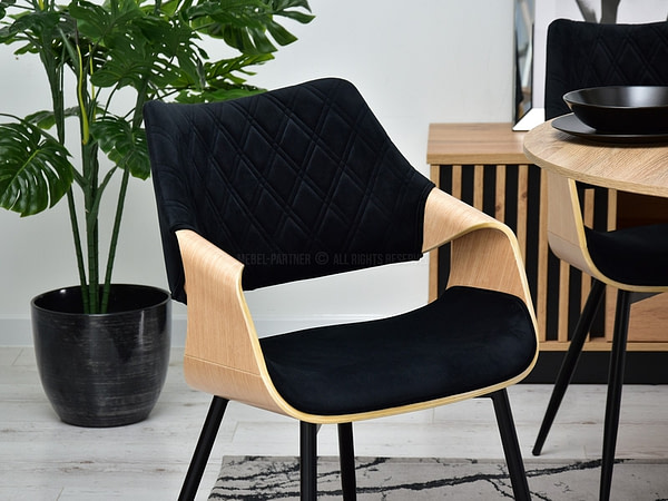 Hajlított székek RENZO design étkezőszék, fekete – tölgy 6