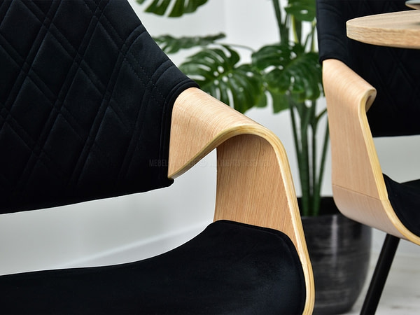 Hajlított székek RENZO design étkezőszék, fekete – tölgy 5