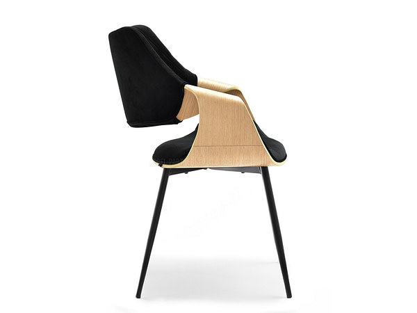 Hajlított székek RENZO design étkezőszék, fekete – tölgy 4