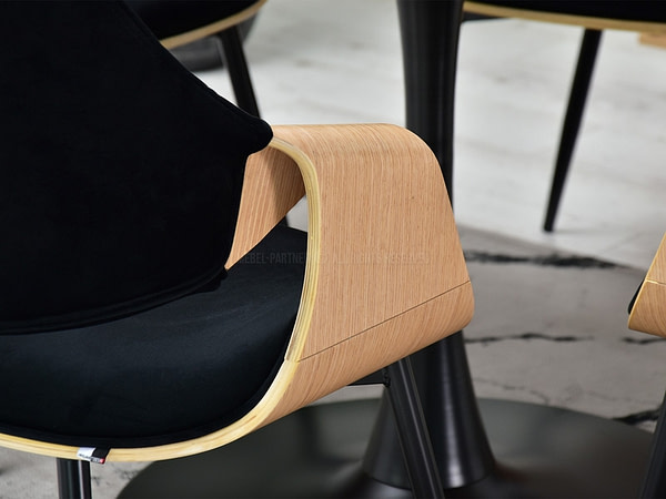Hajlított székek RENZO design étkezőszék, fekete – tölgy 15