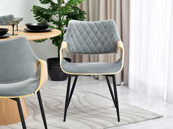 Hajlított székek RENZO design étkezőszék, szürke – tölgy 6