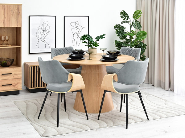 Hajlított székek RENZO design étkezőszék, szürke – tölgy 8