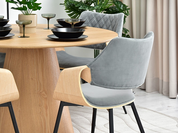 Hajlított székek RENZO design étkezőszék, szürke – tölgy 13
