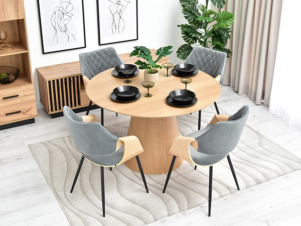 Hajlított székek RENZO design étkezőszék, szürke – tölgy 3