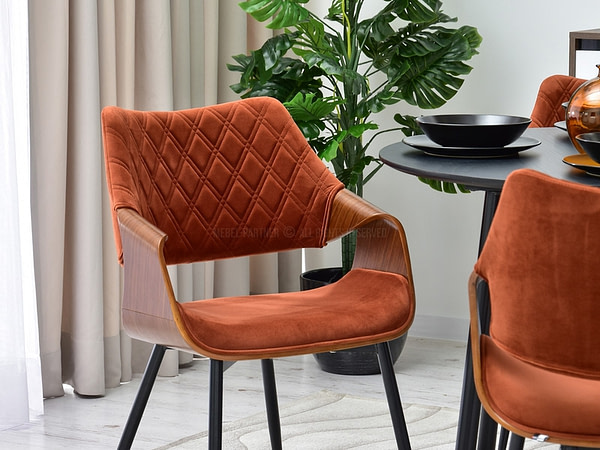 Hajlított székek RENZO design étkezőszék, vörösréz – dió 10