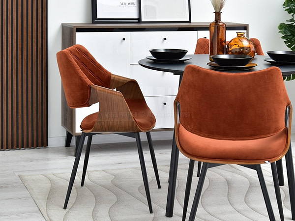 Hajlított székek RENZO design étkezőszék, vörösréz – dió 2