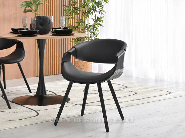 Hajlított székek BENT szék, fekete-fekete ekobőr 10
