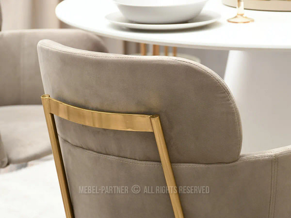 Zonder categorie BIAGIO design szék, beige velúr, arany 4