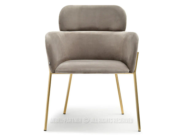 Zonder categorie BIAGIO design szék, beige velúr, arany 11
