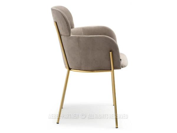 Zonder categorie BIAGIO design szék, beige velúr, arany 12