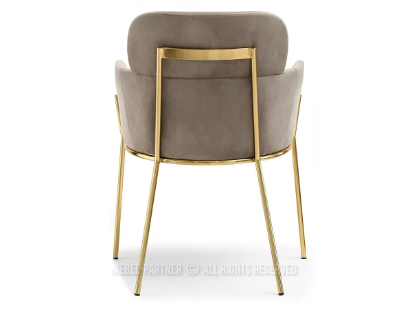Zonder categorie BIAGIO design szék, beige velúr, arany 13