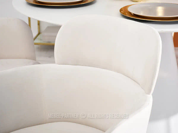 Zonder categorie BIAGIO design szék, krémszínű velúr, arany 2