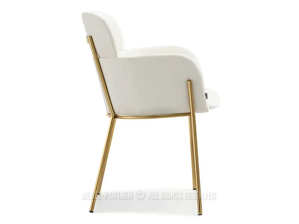 Zonder categorie BIAGIO design szék, krémszínű velúr, arany 13