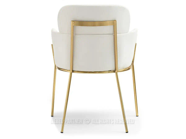 Zonder categorie BIAGIO design szék, krémszínű velúr, arany 14