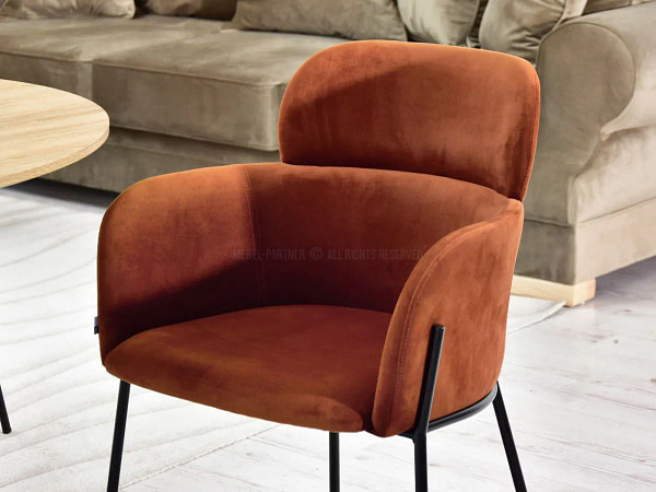 Zonder categorie BIAGIO design szék, vörösréz velúr 4