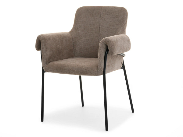 Zonder categorie MATIAS karfás design étkezőszék, taupe-fekete