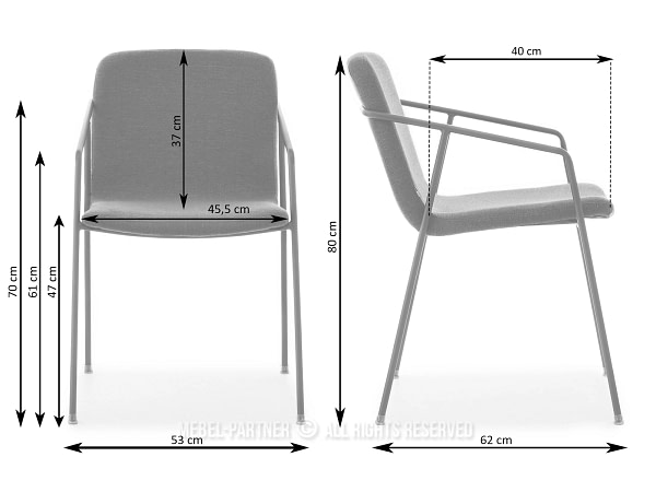 Zonder categorie AGNAR karfás design étkezőszék, szürke-fekete 17