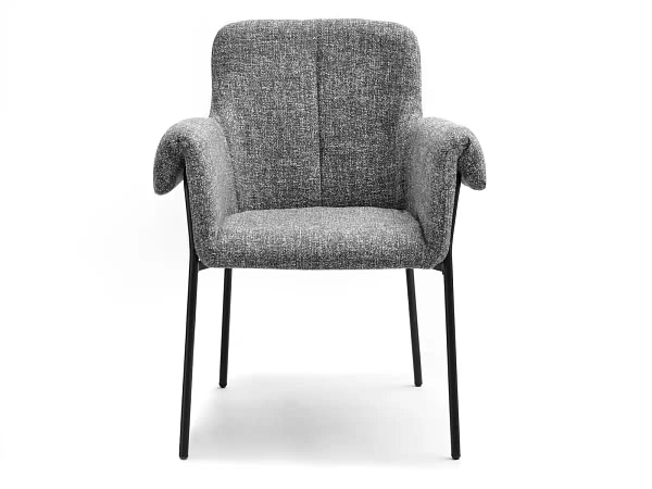 Zonder categorie MATIAS karfás design étkezőszék, szürke melange-fekete 2