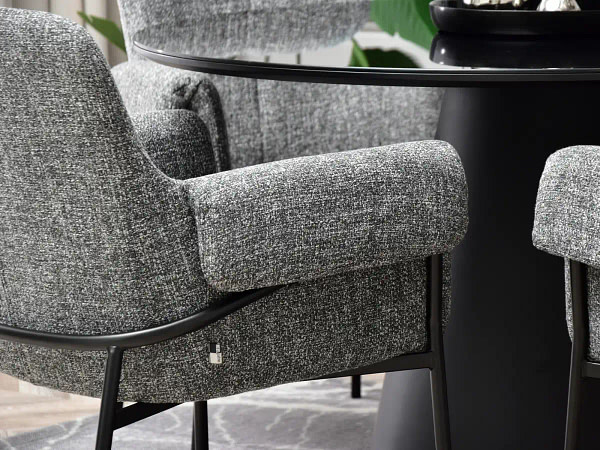 Zonder categorie MATIAS karfás design étkezőszék, szürke melange-fekete 8