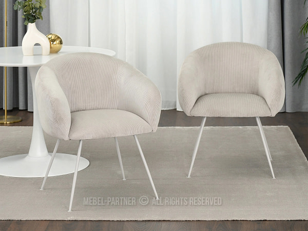 Zonder categorie MIDO design szék, beige kordbársony-szürke 3