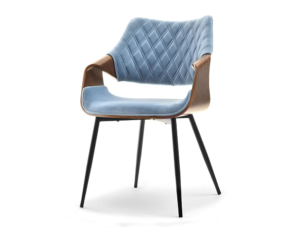 Hajlított székek RENZO design étkezőszék, kék – dió