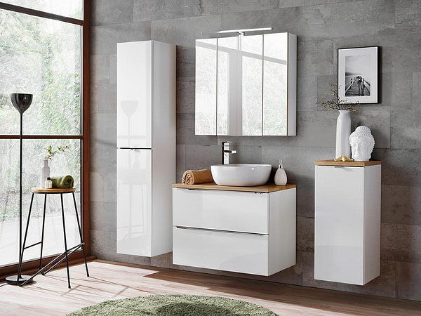 Capri White Gloss Capri 2 ajtós magas szekrény 4