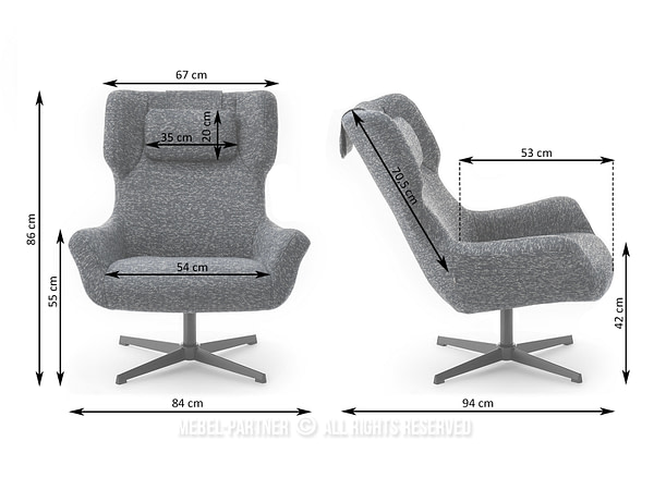 Irving IRVING forgófotel, beige melange-beige 7