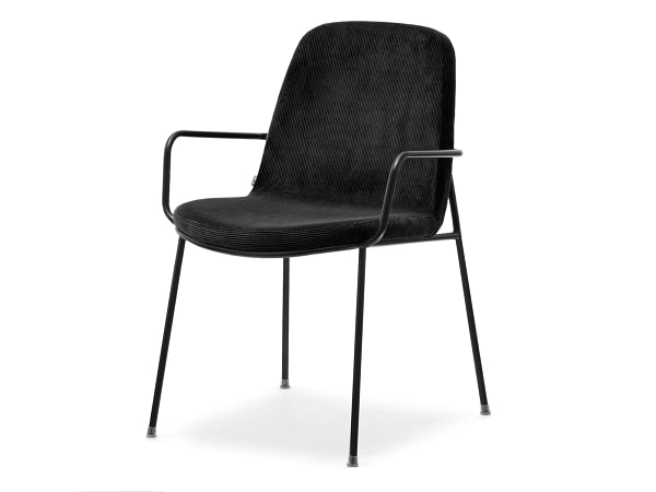 Ulrik ULRIK karfás design étkezőszék, fekete kordbársony-fekete