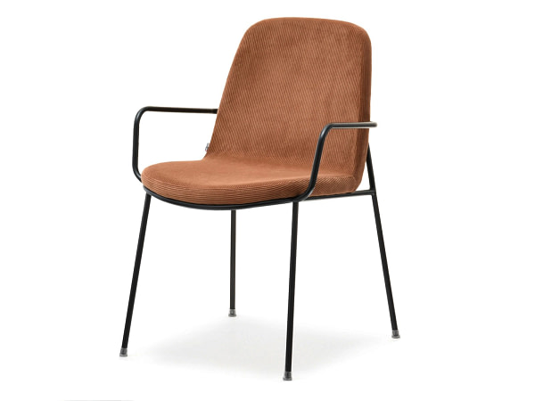 Ulrik ULRIK karfás design étkezőszék, vörösréz kordbársony-fekete