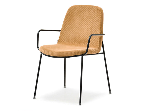 Ulrik ULRIK karfás design étkezőszék, homokszínű kordbársony-fekete